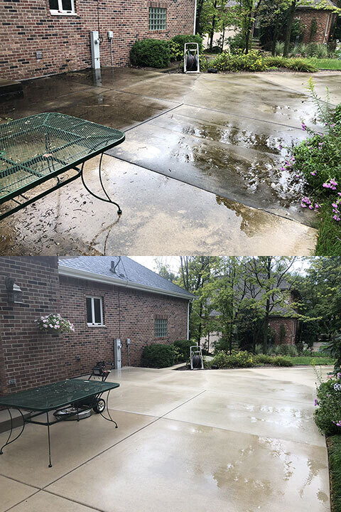 Outdoor patio before after clean mobile