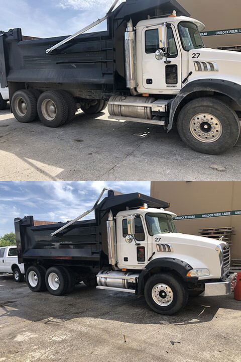 Truck fleet clean before after mobile