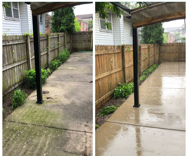 Fence Cleaning Before and After